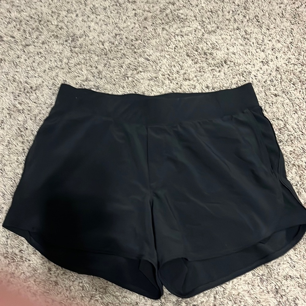 black athletic shorts